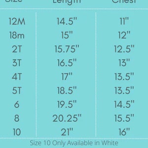 May include: A chart showing the size, length, and chest measurements for boys' short sleeve shirts. The sizes range from 12M to 10. The measurements are in inches.