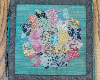 Patchwork Quilted Essential Sewing Kit Original Handmade 100 years Ago