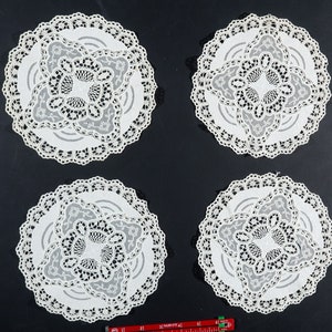 SALE Antique Four Matching Lace 8&quot; Doilies