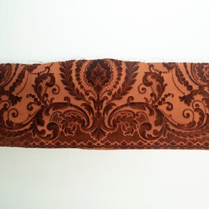 Floral Knit Velvet Fabric - Velvet Ptf007 Black-Rust - Fabrics by