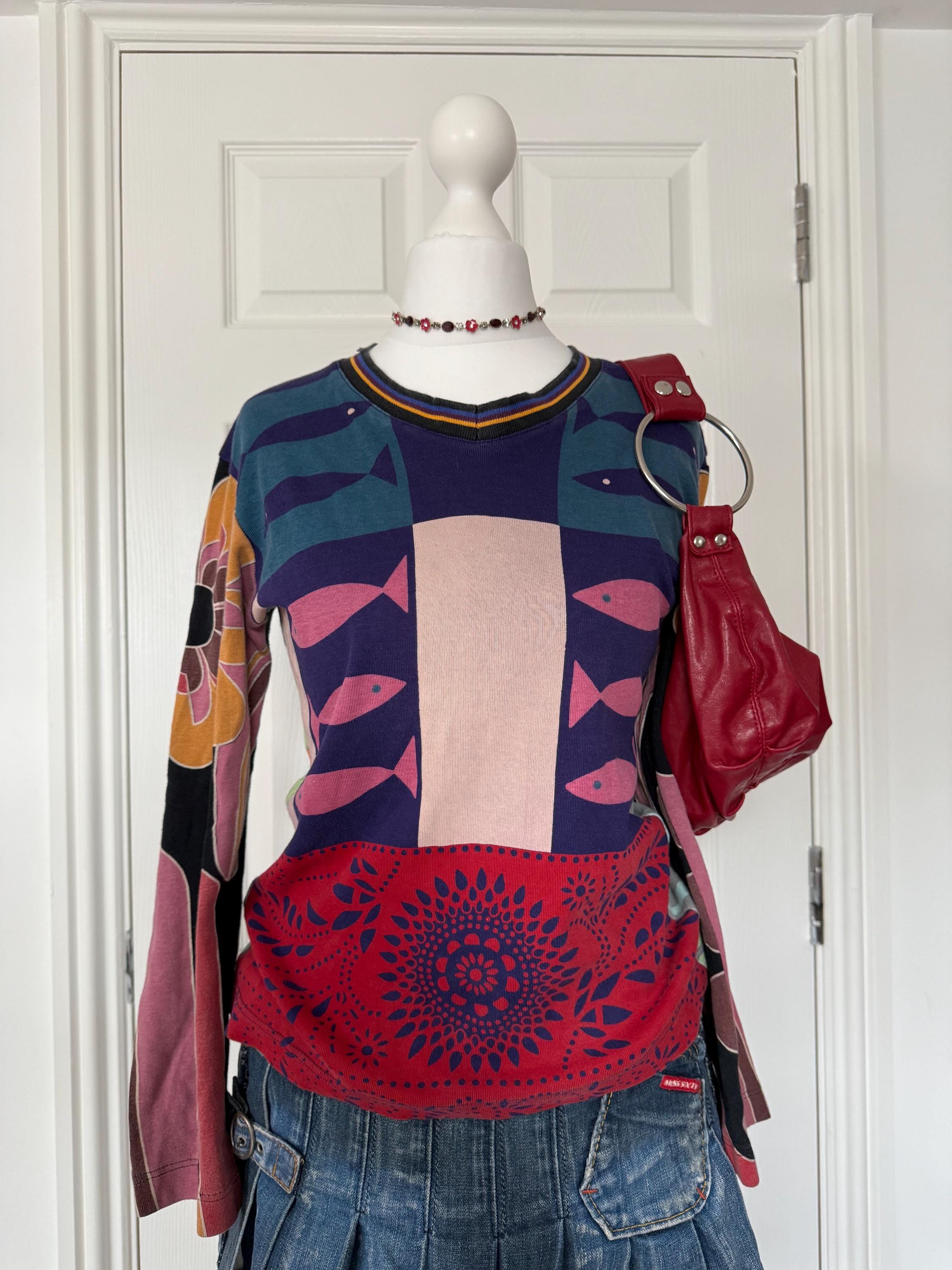 00s vintage 蝶々 スパンコール ノースリーブ tops Custo barcelona - 日本