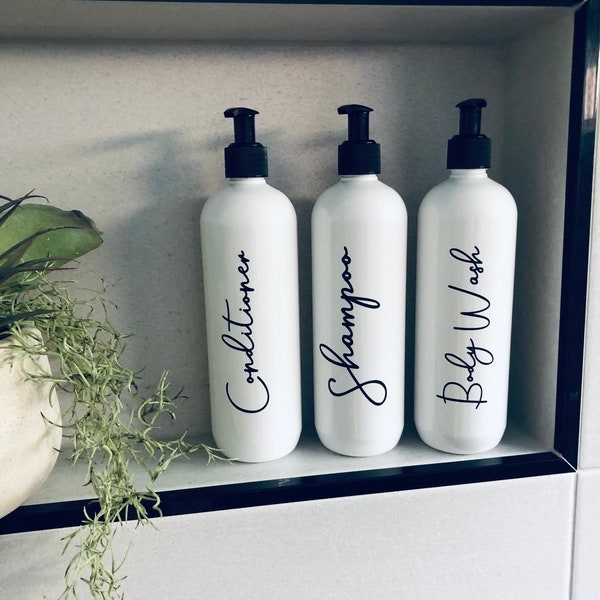 White Shampoo and Conditioner Bottles 500ml/1000ml/Reusable Bottles/Body Wash/500ml/1000ml