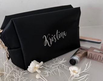 Black  Personalised Cosmetic Bag , Bridesmaid Cosmetic Pouch , Cosmetic Bag , Bridesmaid Gift , MakeUp Bag , Travel Bag