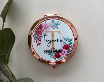 Personalised Compact Mirror Bridesmaid Gift Bridesmaid Proposal Pocket Mirror
