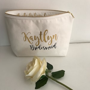 Cosmetic Bag Personalised , Bridesmaid Cosmetic Pouch , Cosmetic Bag , Bridesmaid Gift image 10