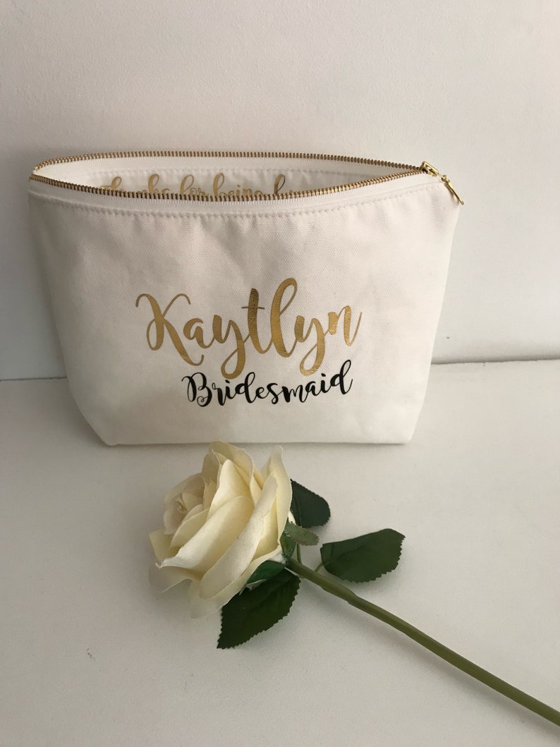 Cosmetic Bag Personalised , Bridesmaid Cosmetic Pouch , Cosmetic Bag , Bridesmaid Gift image 10