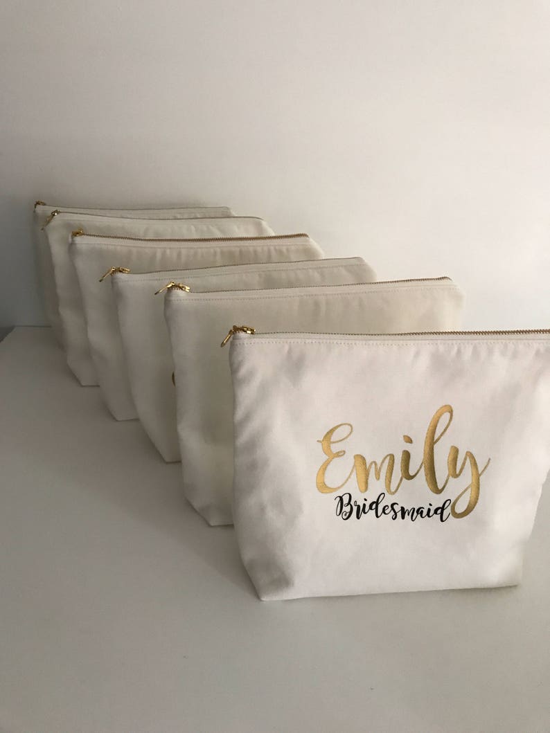 Cosmetic Bag Personalised , Bridesmaid Cosmetic Pouch , Cosmetic Bag , Bridesmaid Gift image 2