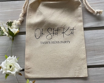 Oh Shit Kit Personalised Survival Kit, Favor Bag, Survival bag, Favour Bag Hens Party