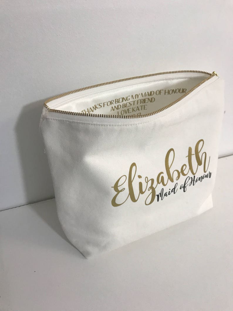 Cosmetic Bag Personalised , Bridesmaid Cosmetic Pouch , Cosmetic Bag , Bridesmaid Gift image 6