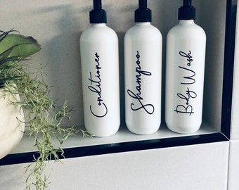White Shampoo and Conditioner Bottles 500ml/1000ml/Reusable Bottles/Body Wash/500ml/1000ml