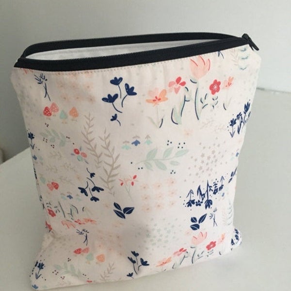 Zippered Wet Bag with Waterproof Lining - Art Gallery Floral