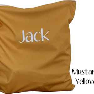 Personalised Wet Bag Reusable Wet/Swimming Bag Daycare Bag Waterproof Bag Tan 3 sizes available image 6