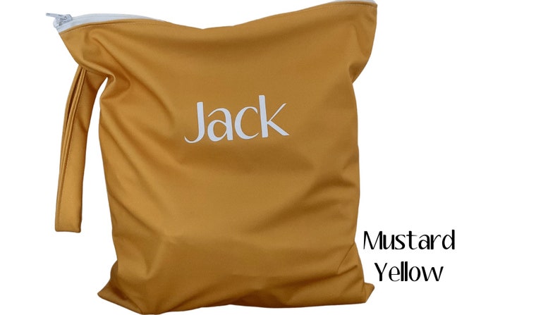 Personalised Wet Bag Reusable Wet/Swimming Bag Daycare Bag Waterproof Bag Tan 3 sizes available image 6