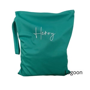 Personalised Wet Bag Reusable Wet/Swimming Bag Daycare Bag Waterproof Bag Tan 3 sizes available image 4