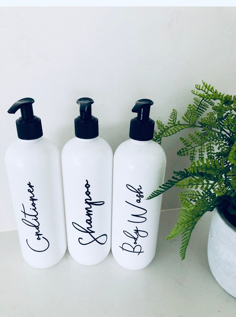 White Shampoo and Conditioner Bottles 500ml/1000ml/reusable Etsy Australia