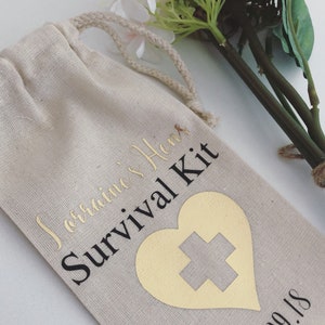 Hens Survival Kit Personalized Favor/Hens Favor Bag/Survival Kit Favor/ Bachelorette Party Favor Bag/custom favour bag
