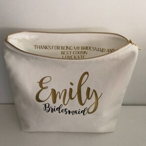 Cosmetic Bag Personalised , Bridesmaid Cosmetic Pouch , Cosmetic Bag , Bridesmaid Gift image 8