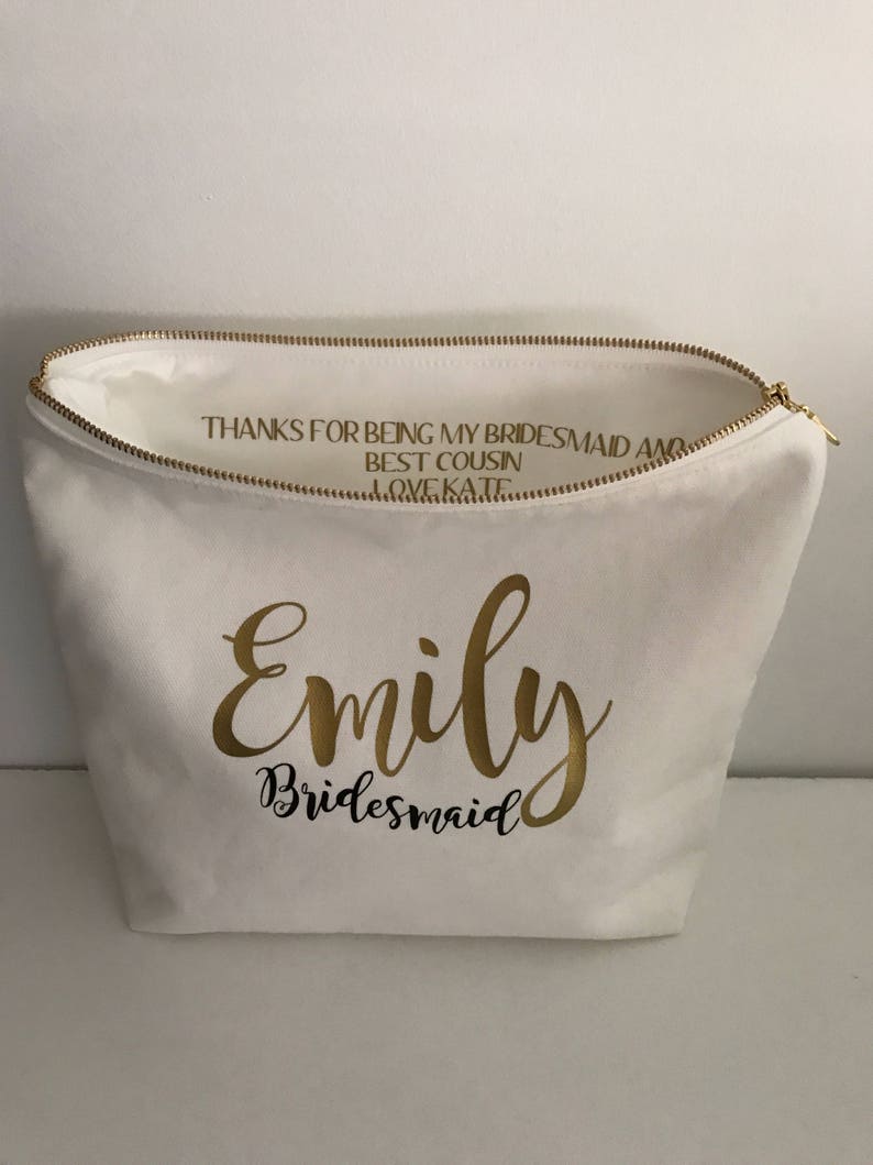 Cosmetic Bag Personalised , Bridesmaid Cosmetic Pouch , Cosmetic Bag , Bridesmaid Gift image 8