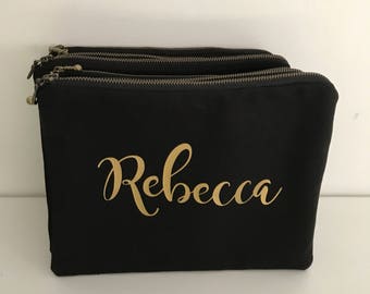 Personalised Zippered Pouch/Name Pouch/Cosmetic Pouch