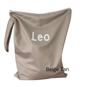 Personalised Wet Bag Reusable Wet/Swimming Bag Daycare Bag Waterproof Bag Tan 3 sizes available image 1