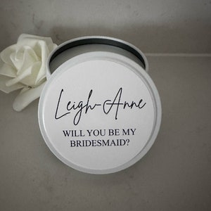 Bridesmaid Proposal Candle, Soy Candle,Tin Candle,Personalised Gift for her, Bomboniere, Bridesmaid Proposal Gift image 4