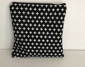 Wet Bag with Waterproof Lining - Black and White Crosses Wet Bag