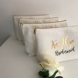 Cosmetic Bag Personalised , Bridesmaid Cosmetic Pouch , Cosmetic Bag , Bridesmaid Gift image 4