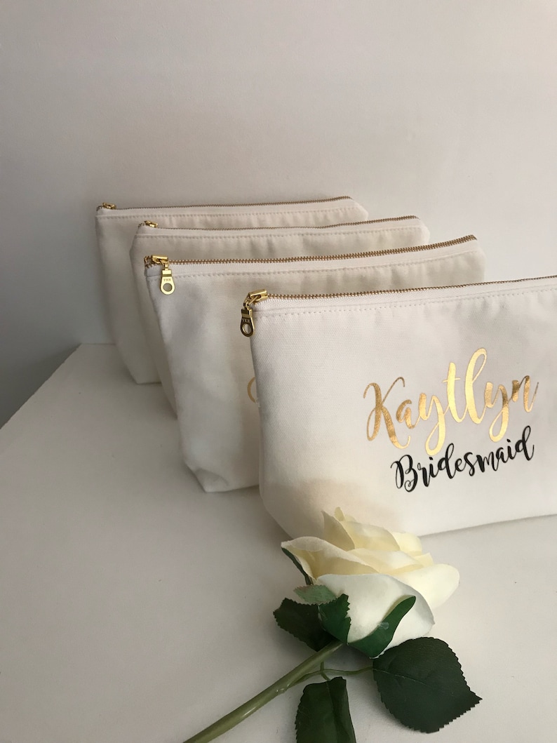 Cosmetic Bag Personalised , Bridesmaid Cosmetic Pouch , Cosmetic Bag , Bridesmaid Gift image 4