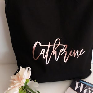 Black Mums Tote, Womens Tote, Baby Tote, Mums Bag, Cotton Black Bag , Personalised Tote, Tote Bag, Custom Tote Bag image 1