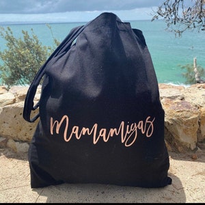 Black Mums Tote, Womens Tote, Baby Tote, Mums Bag, Cotton Black Bag , Personalised Tote, Tote Bag, Custom Tote Bag image 2