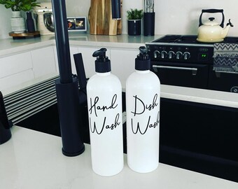Kitchen Bottles White or Amber PET Reusable Bottles/Kitchen Sink Dispenser/Soap Dispenser/500ml