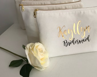 Cosmetic Bag Personalised , Bridesmaid Cosmetic Pouch , Cosmetic Bag , Bridesmaid Gift