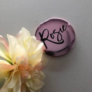 Compact Mirror Light Pink, Personalised Mirror
