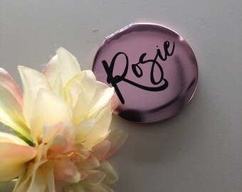 Compact Mirror Light Pink, Personalised Mirror