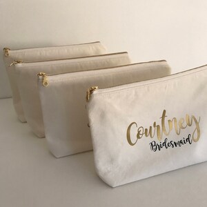 Cosmetic Bag Personalised , Bridesmaid Cosmetic Pouch , Cosmetic Bag , Bridesmaid Gift image 7