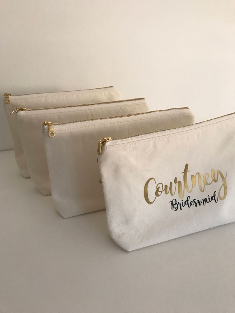 Cosmetic Bag Personalised , Bridesmaid Cosmetic Pouch , Cosmetic Bag , Bridesmaid Gift image 7