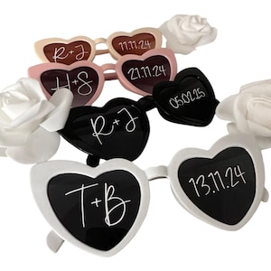 Personalised Heart Shape Sunglasses, Heart Sunglasses, Bridesmaid Sunglasses, Hens Party Sunnies, Bride Sunglasses, Party Sunnies