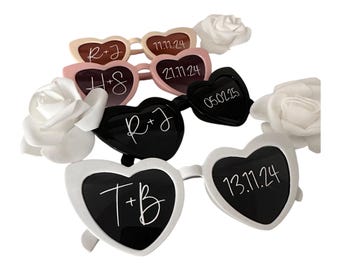 Personalised Heart Shape Sunglasses, Heart Sunglasses, Bridesmaid Sunglasses, Hens Party Sunnies, Bride Sunglasses, Party Sunnies