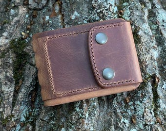 Wallet - OPTIMUS bi-fold with window for ID card made of vintage leather