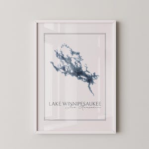 Lake Winnipesaukee Digitaldruck | New Hampshire Lake Karte Kunst | Lake Winnipesaukee Tiefe Kontur Karte Druckbar | See Haus Dekor Kunst