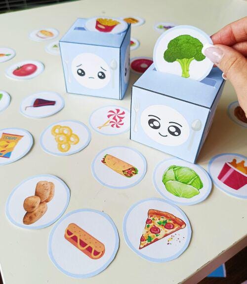Healthy And Unhealthy Food Sorting Activity printable