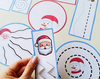 Christmas cutting practice scissor practice
