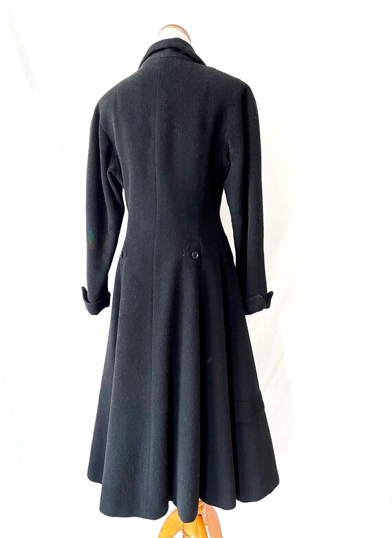 1950s Black Princess Coat, 1950s Heavyweight Prin… - image 5