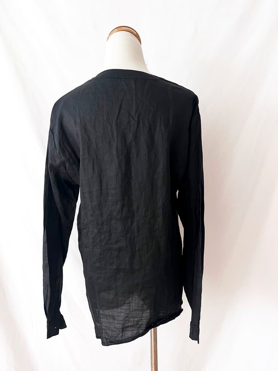 black linen blouse large - image 8