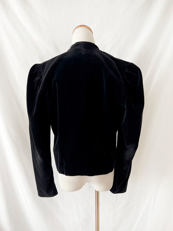 black velvet jacket vintage black velvet blazer m… - image 4