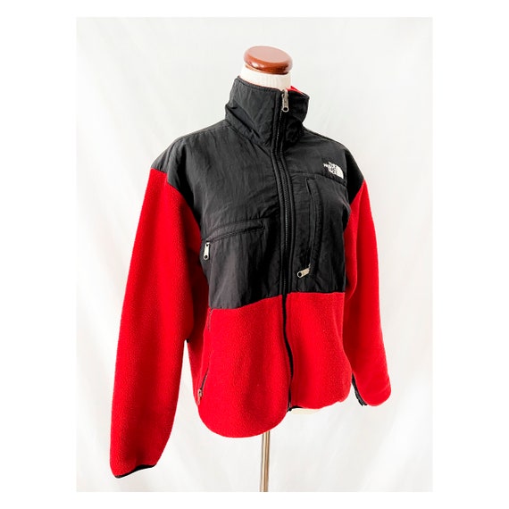 Red fuzzy north face deals jacket