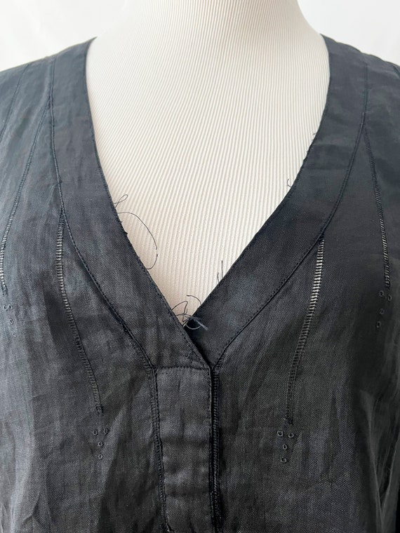 black linen blouse large - image 7