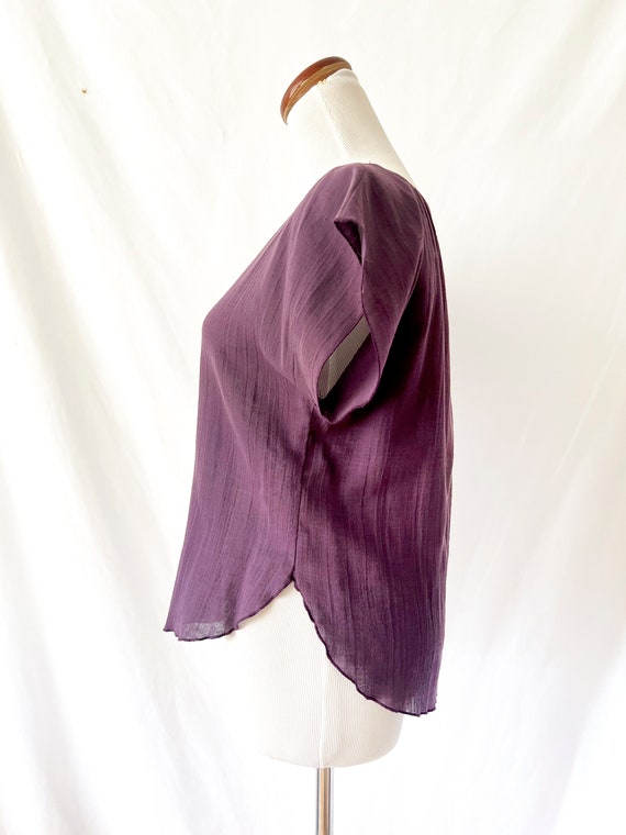 the strawberry plant top / vintage 70s plum purpl… - image 5