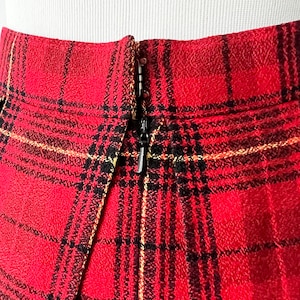 vintage 90s red plaid pleated skirt size 6 image 5