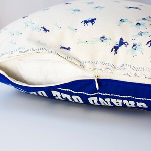 grand ole opry /vintage scarf pillow cover / ponies / nashville / blue and white / handmade pillow cover / country western music image 4